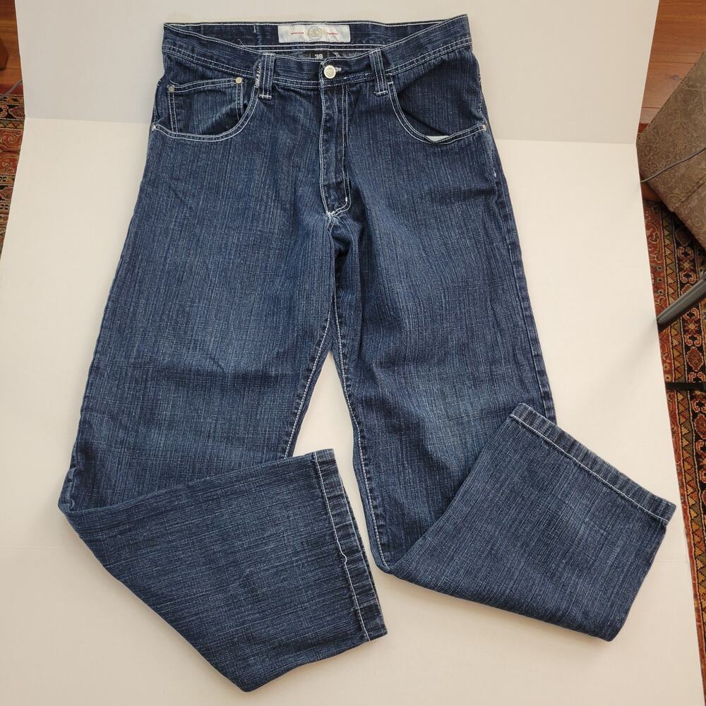 VTG Lot 29 Men's Jeans Size 36 (tagged 38)x30 Blue Straight Wide Leg Skater Y2K